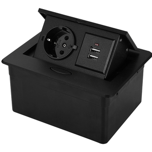 Universal Plug Waterproof Electrical Hidden Multifunction Black Pop up <strong>Tabletop</strong> <strong>Socket</strong> With Rj45 Data Ports - Product Image 2