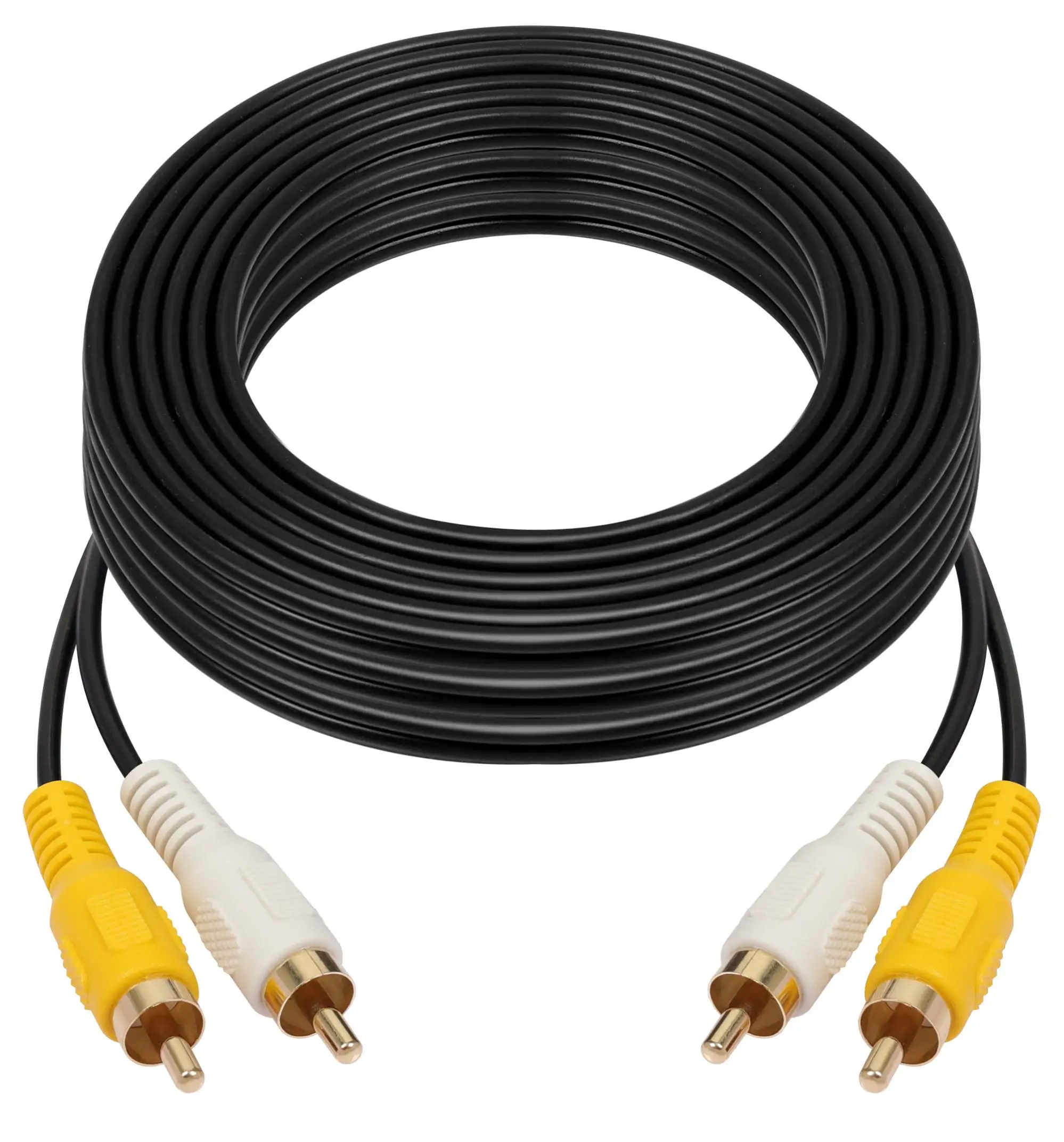 Cable de extensión macho a macho de audio y video RCA, adecuado para bus, sistemas de visión trasera CA, sistemas de CCTV y equipos audiovisuales