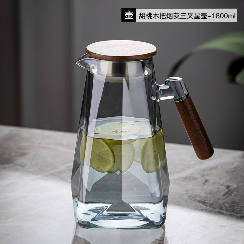 Cenicero con mango de madera de nogal - 1800ml