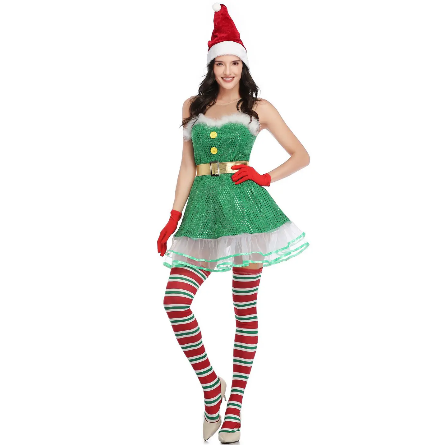 Оптовая продажа Рождественские сексуальные костюмы Санта-Клауса женщины