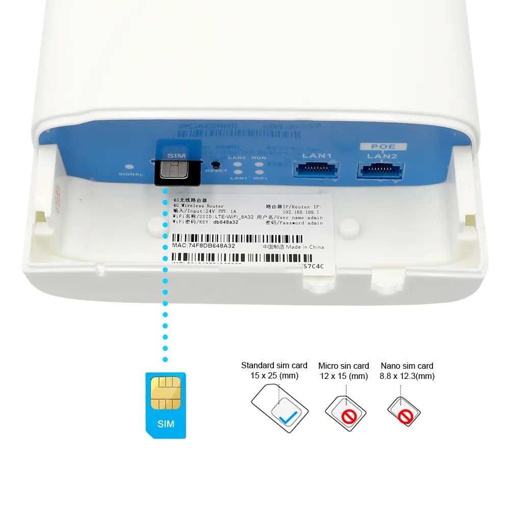 3G 4G kablosuz istasyonu ağ geçidi AP tekrarlayıcı Wifi modem yönlendiriciler Sim açık CPE yönlendiriciler su geçirmez