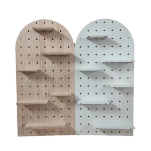 Pannello per unghie in legno solido eco-friendly modello anticato <span class=keywords><strong>Display</strong></span> e portaoggetti a muro gancio Rack per casa decorazione tema mensola