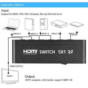 Xput-conmutador de 5 puertos HDMI, 5 en 1, salida 5x1, HDMI, 5 entradas a 1 salida