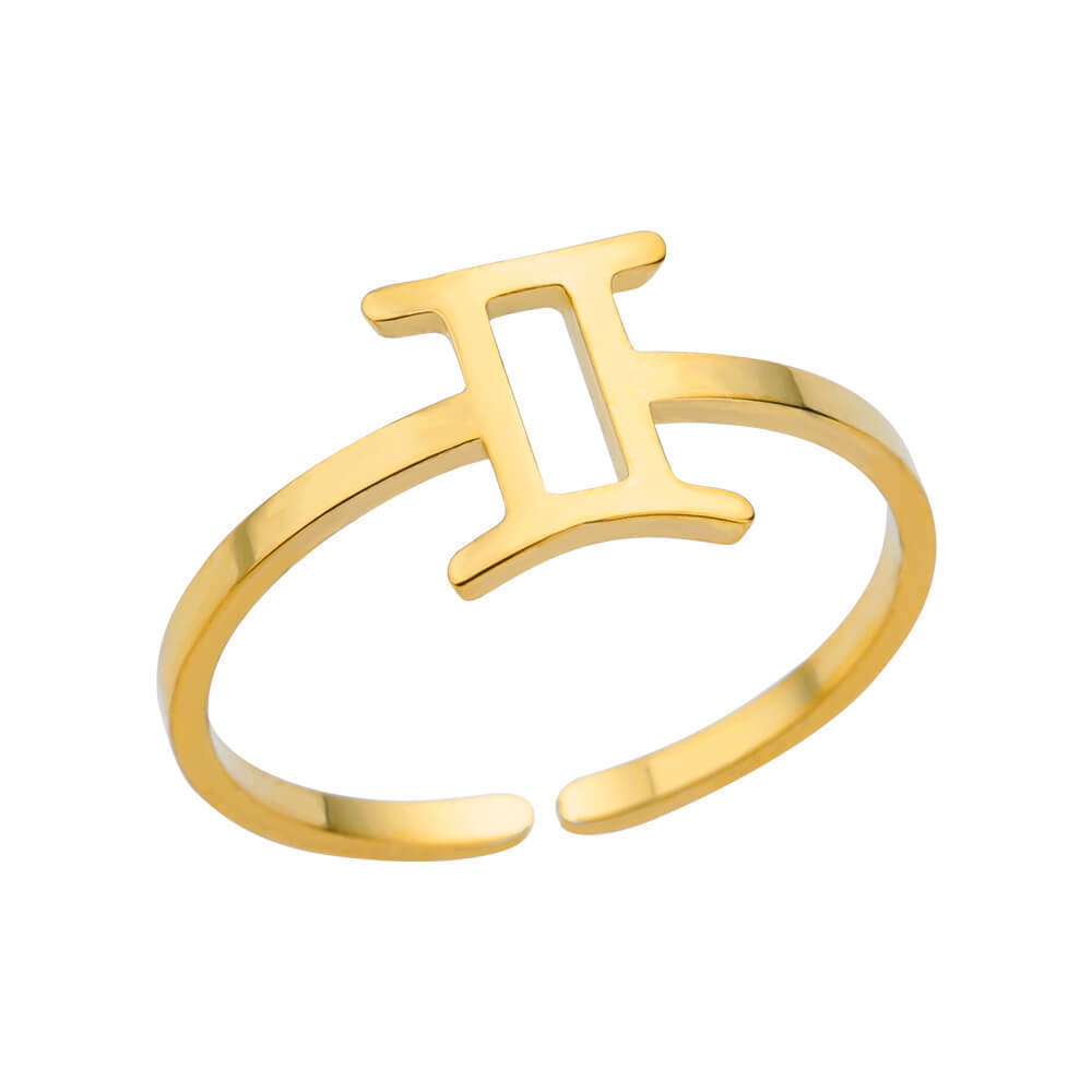 Gold Plated Zodiac Ring - Twin