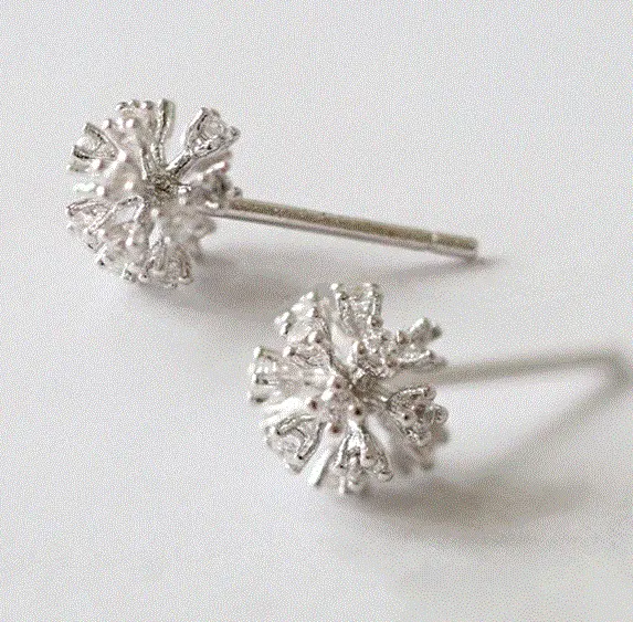 925 Sterling Silver Prevent Allergy snow Brincos Stud Earrings for Women Wedding Earrings Jewelry Accessories