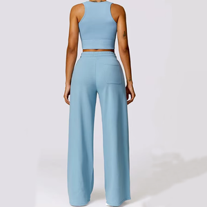 Tùy Chỉnh Bán Buôn Sang Trọng Polyester Cotton Tập Thể Dục Áo Ngực Trang Phục Lỏng Lẻo Phù Hợp Chạy Chạy Chạy Bộ Giản Dị Hai Mảnh Phụ Nữ Thể Thao Thiết Lập - Product Image 6