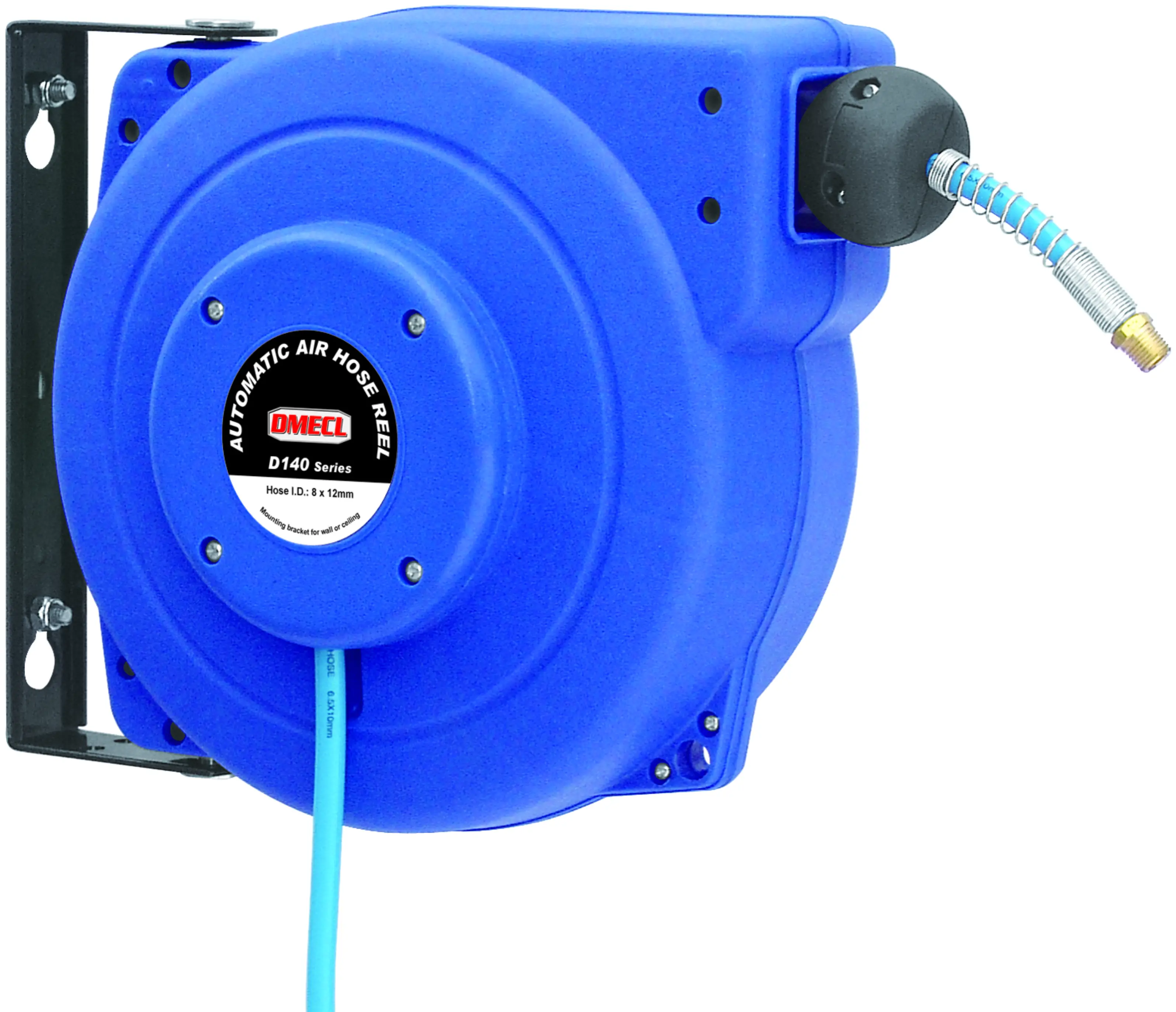 Wall mounted retractable extension automatic spring air hose reel