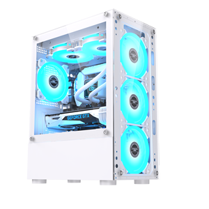 Lovingcool <span class=keywords><strong>2025</strong></span> Double Glowing Circles Factory سعر البيع بالجملة Factory Style New Style Pc Case Mid Tower Gaming <span class=keywords><strong>Computer</strong></span> Case