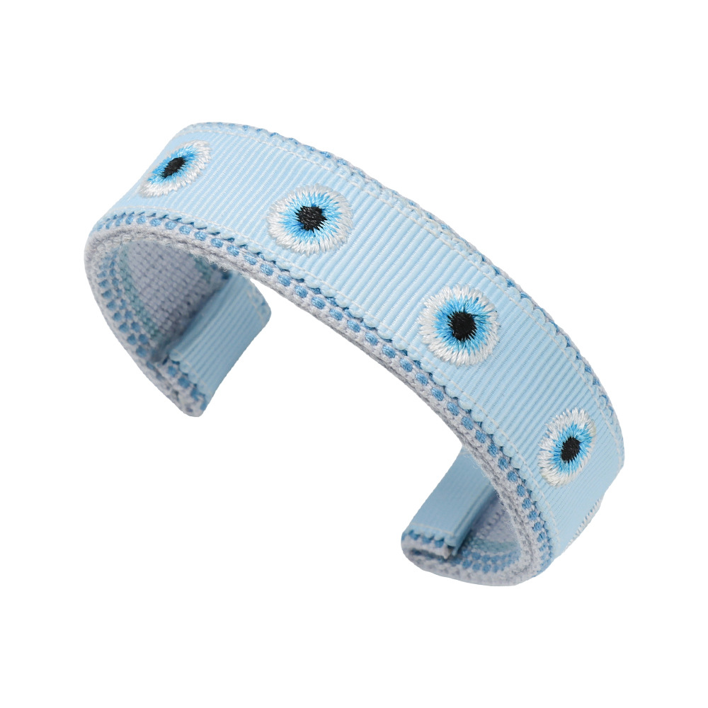 Devil's eye embroidered open bracelet -232