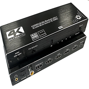 4K HDMI interruptor 4port 4 en 1 HDMI2.0b Switcher 4x1 Audio Extractor arco YUV4:2:0 - Product Image 1