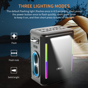 İki kablosuz mikrofonlu Karaoke makinesi, uzaktan kumandalı taşınabilir kablosuz hoparlör PA sistemi, RGB, TWS, USB güç bankası - Product Image 6