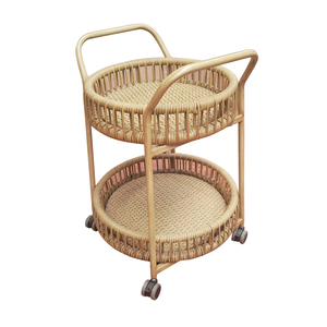Otel restoran mobilya Rattan yan masa depolama arabası mutfak gıda çay kahve servis arabaları ile ev için tekerlek - Product Image 2