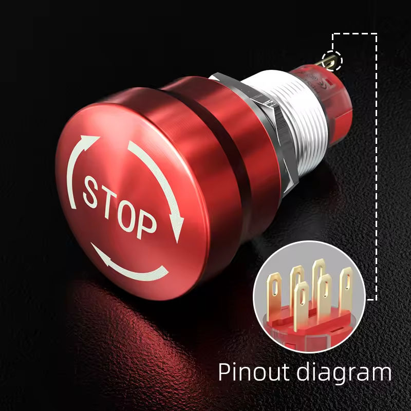 สีแดง| 19 มม.| 2NO2NC ทูเอ็นโอ2เอ็นซี| หัวใหญ่