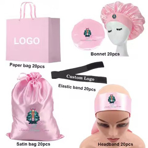 Premium lüks pembe karton kağıt hediye peruk saç uzatma manyetik saten yüklemek kiti dikdörtgen lüks cilt peruk kağıt kutuları - Product Image 1