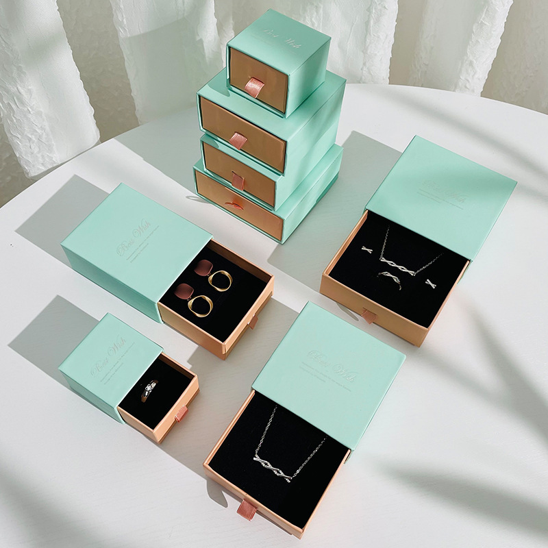 Blue pink hot silver drawer box