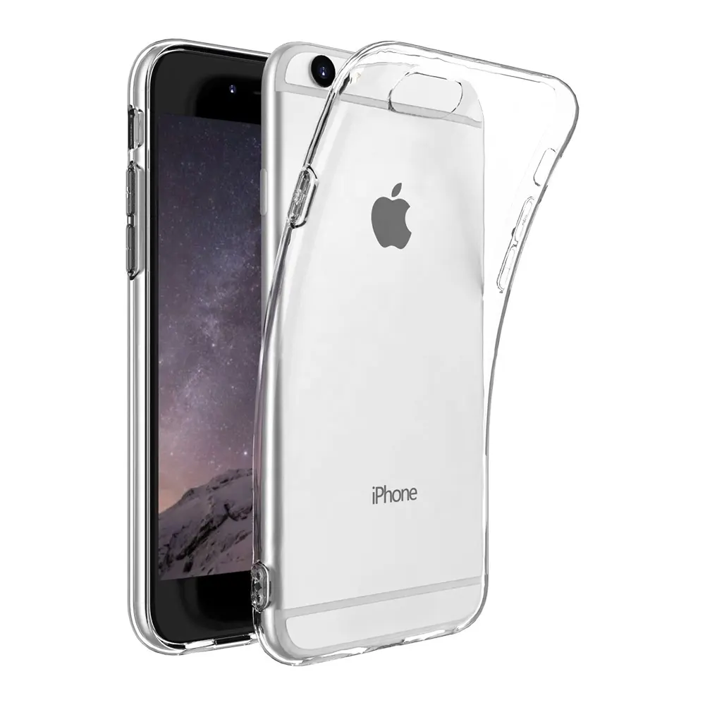 Venta caliente transparente de 2,0mm Smartphone carcasa de silicona TPU cubierta de la caja del teléfono móvil para Apple iPhone 6 11 Pro Max XS XR 8X8 7