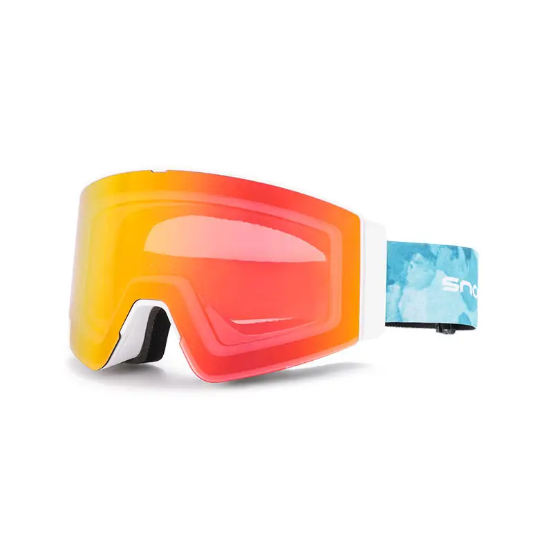 Benutzer definiertes Logo 3-lagiger Schaum Männer Frauen Anti Fog Double Cylindrica Magnet linse Beheizte Ski-Schnee brille zum Schneemobil ieren