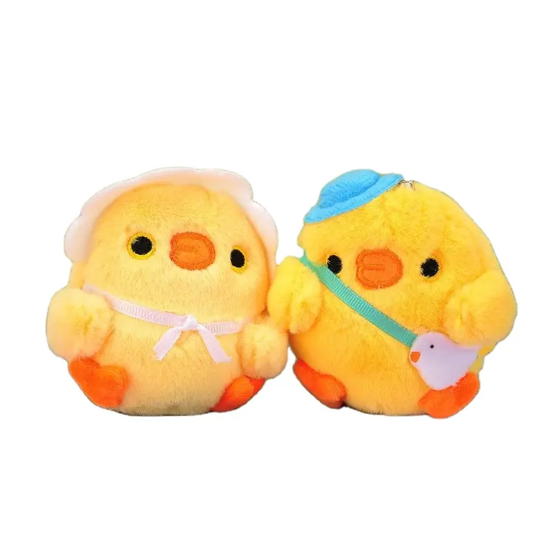 4 pollici mini peluche coniglio orso pollo portachiavi ciondolo anatra pinguino orsacchiotto sciarpa cane borsa auto giocattolo decorativo