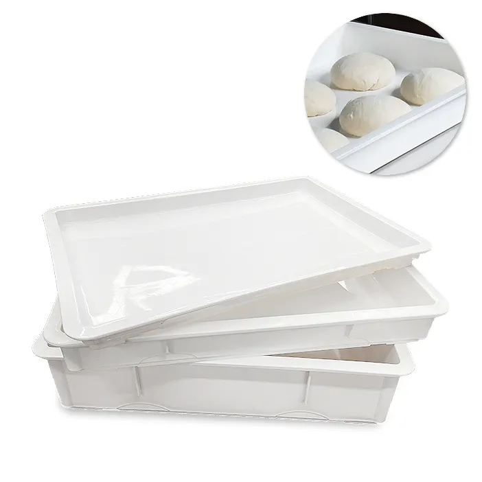 Food Grade Deegdoos Heavy Duty Plastic Pizza Lade Deegproofing Container Stapelbare Opbergdoos Met Deksel Voor Keuken