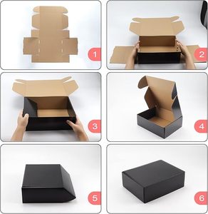 Medium 12x9x4 Corrugated Cardboard Shipping <strong>Boxes</strong> with Black Foil for Small Business Sponge Liner Corrugated Board Packaging - Product Image 6