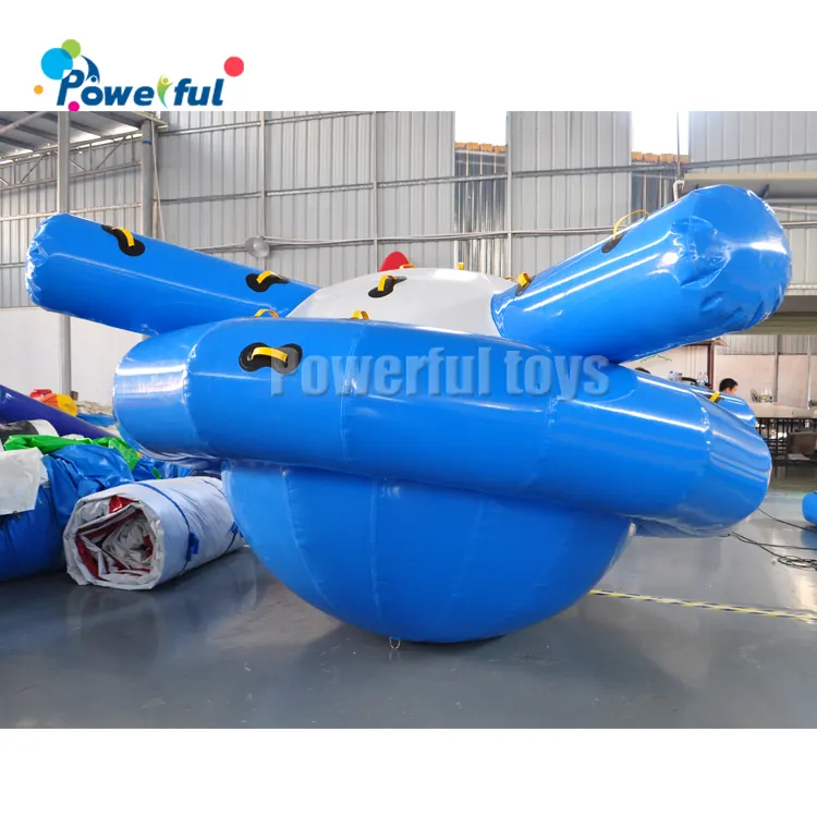 Globo inflable de alta calidad para niños y adultos, balancín de agua azul, OVNI, bote flotante para deportes, saturn