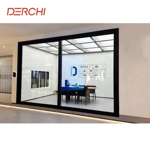 DERCHI Residential Hurricane Proof Two Three Four Tracks Sliding <strong>Doors</strong> Apartment Aluminum Narrow Frame Heavy Duty Slide <strong>Door</strong>