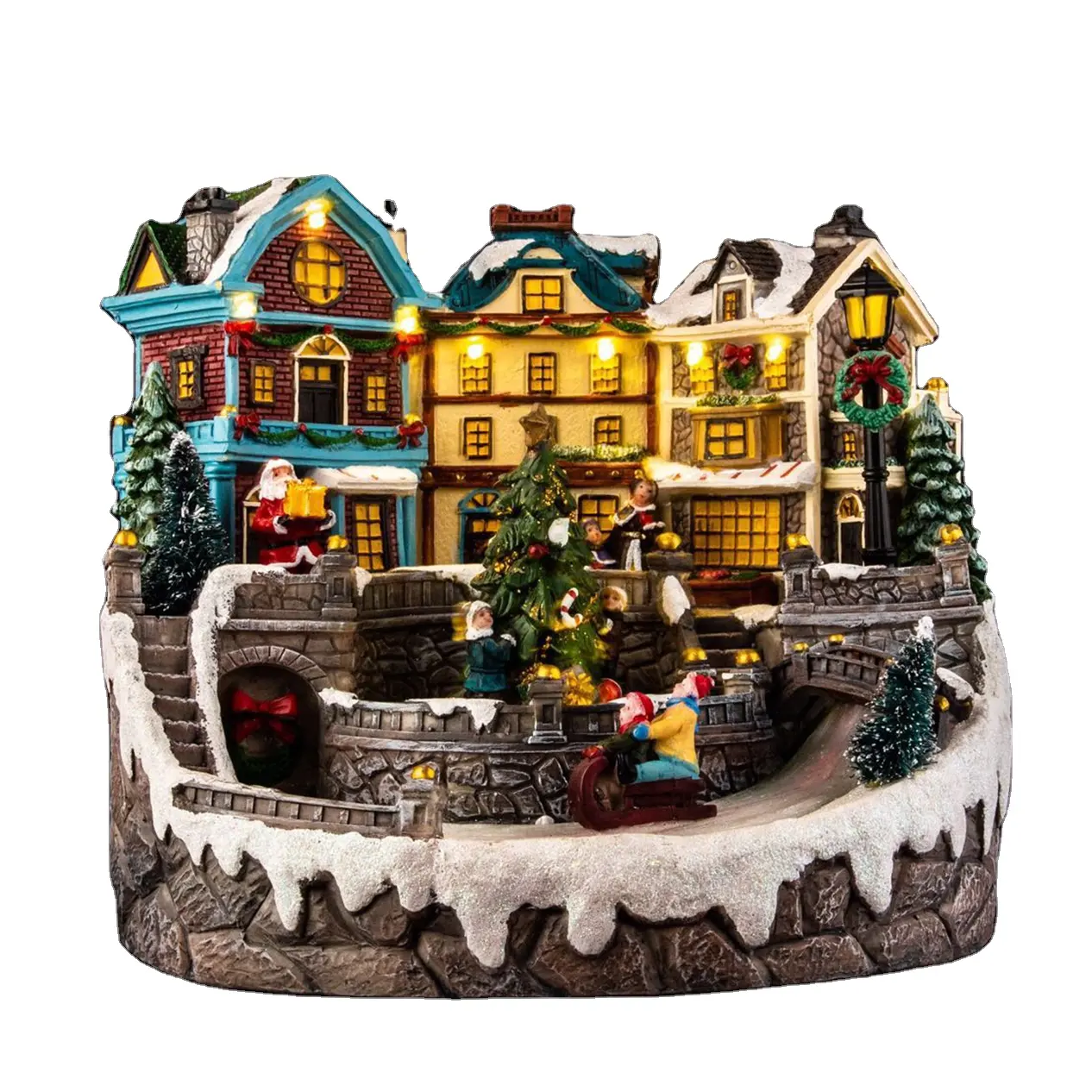 Micro paisaje navideño luminoso, casa pequeña, regalos de Navidad, decoración del hogar, adornos artesanales de resina