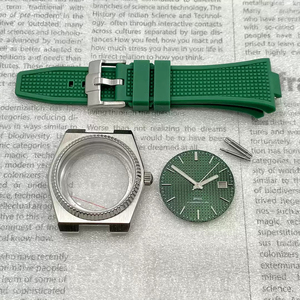 P/R/X/ 40mm Silver Stainless Steel Watch Case Colorful Rubber Strap and 31.8mm Dial+Hand Suitable for NH35/NH36 Movement