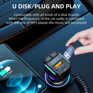 1ชิ้น3 in 1เครื่องเล่น MP3อเนกประสงค์ในรถยนต์1พอร์ตชาร์จ USB และ1PC Type-C สายข้อมูล FM ที่ชาร์จเร็ว - Product Image 6