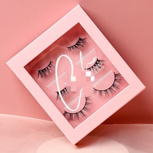 IShero Customized Green Packaging 3D Natural <strong>Mink</strong> Half <strong>Lashes</strong> Private logo Customize Eyelashes Box <strong>3</strong> Pairs Set Blue <strong>Lashes</strong> Box - Product Image 2