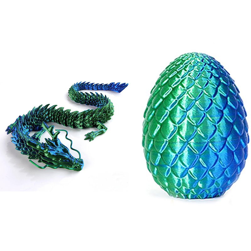 10CM Blue Green Dragon egg + Chinese dragon 30CM