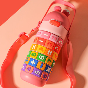 Stainless Steel Drink Mug with Straw Color <strong>Number</strong> <strong>Cup</strong> Tumbler Leak Proof Double Wall <strong>Cup</strong> with Strap Handle Lid Straw Color - Product Image 4