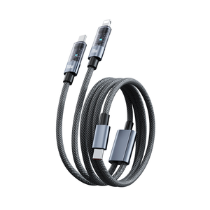 2 in 1 PD100W şeffaf süper hızlı şarj tip-c veri kablosu ve Huawei Apple 15 için kalaylı bakır veri kablosu - Product Image 1