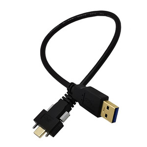Up/Down/Left/Right Angled USB 3.1 Type-C Dual Screw Locking to Standard USB3.0 Data Cable 90 Degree for Camera 0.3m - Product Image 4