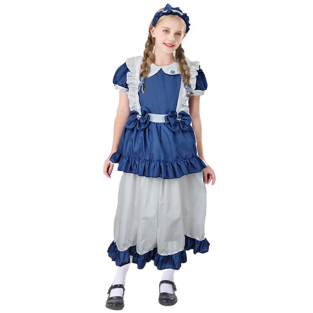 Vestido de empregada doméstica personalizado para meninas, roupa de festa de Halloween, roupa de carreira, cosplay para empregadas domésticas, para meninas