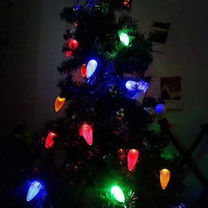 0.5W 0.8W 1W LEDクリスマス電球E17 C9グローブフィラメント付きカラフルなプラスチックガラスボディ住宅装飾用 - Product Image 6