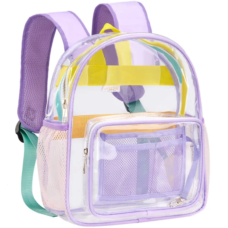 Niedliche TPU Clear Backpack Schult aschen Stadium Approved Wasserdichte Rucksäcke für Kinder Mädchen Bagpack Kids Transparente Bücher tasche