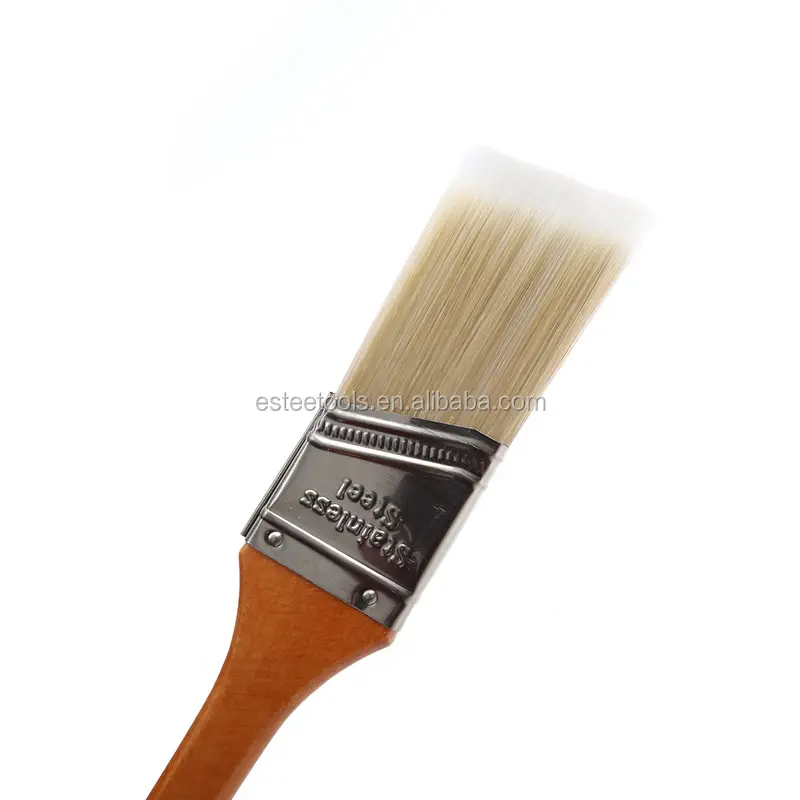 Duvar tablosu için ahşap saplı saç açısı PET Filament boya fırçası