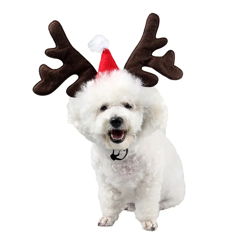 Pet Headgear Elk Antler Headdress Hat Reindeer Ornament Christmas Reindeer Shape Pet Head Decoration Ornaments
