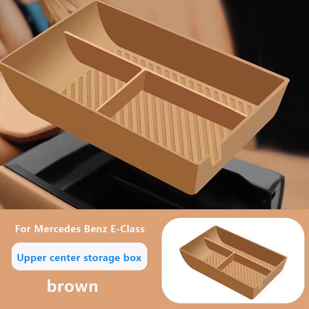 For Mercedes Benz E-Class Lower storage box brown