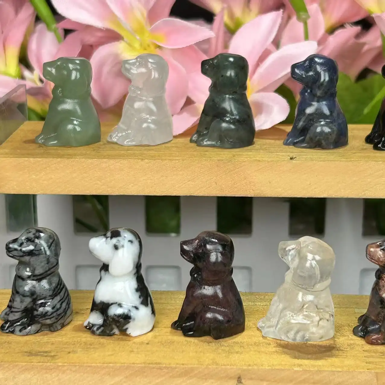 Mini cristal animal esculturas Labrador para presente decoração Home