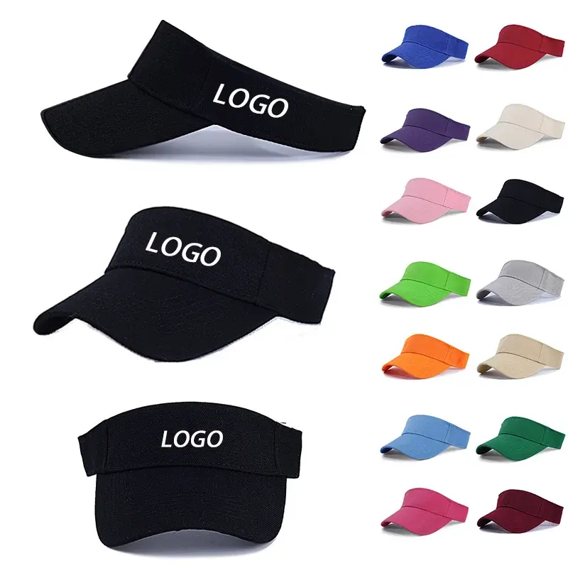 Customized Adjustable 100% Polyester Plain Golf Sport Custom Sun Cap Visor Cap Hat