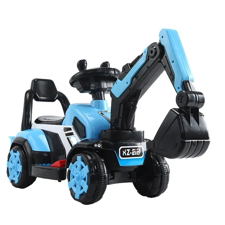 Excavadora de coche de cuatro ruedas para niños, vehículo de juego de simulación, excavadora de Tractor, vehículos de construcción