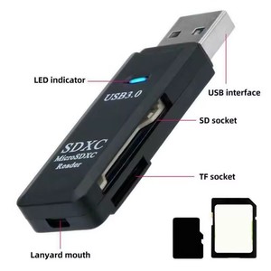 Китай 2 в 1 USB 3,0 кард-ридер Micr Sd кард-ридер Usb адаптер высокоскоростной кардридер TF карта памяти для ПК аксессуары для ноутбуков - Product Image 4