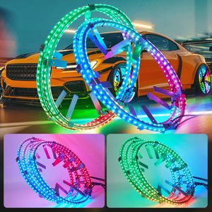 LED rüya kovalayan renkler L/R dönüş sinyali ve fren arka işık 2-row jant RF/APP akış neon şerit ışık dekorasyonu kiti - Product Image 5