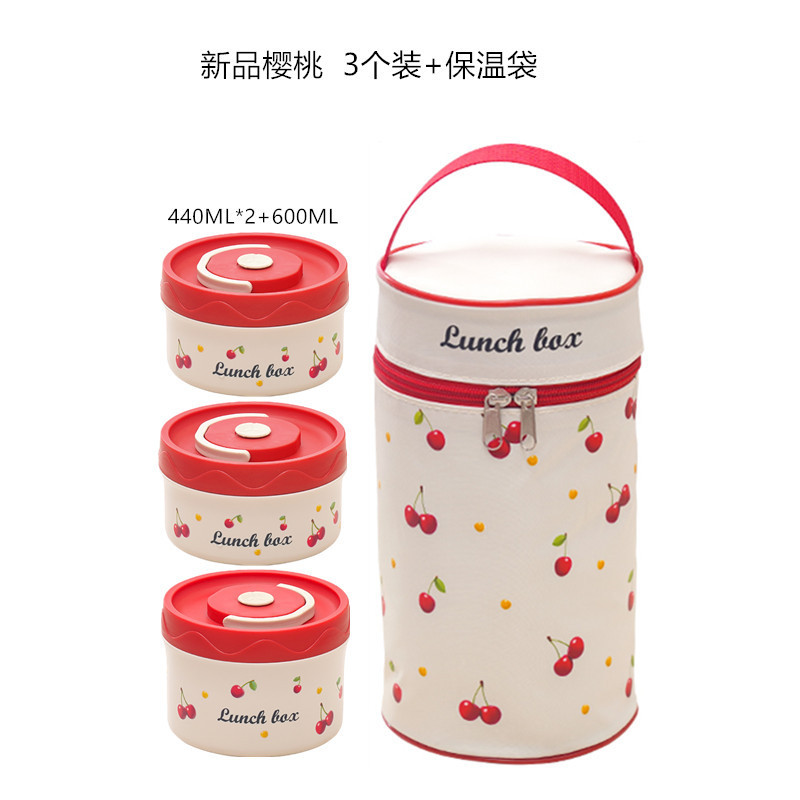 Boîte à lunch en acier inoxydable new-cherry-316 - 3 sacs isothermes