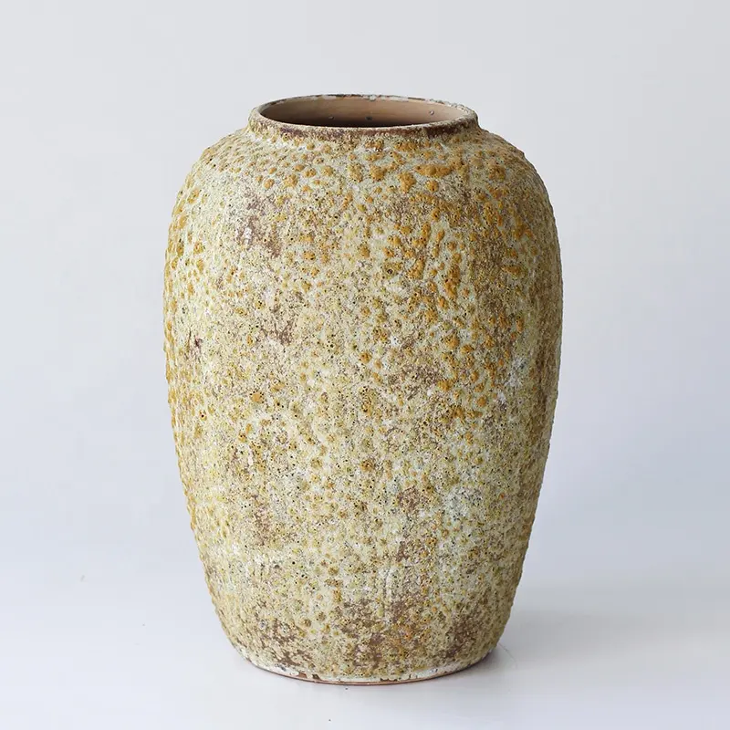 Grande vaso Beige grosso antico retrò vaso in ceramica vaso regalo casa tavolo decorazione del pavimento