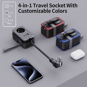 Nuevo diseño Multi Extension Travel Socket Strip 4 en 1 Portable PD20W Carga rápida Eu Socket con USB - Product Image 4