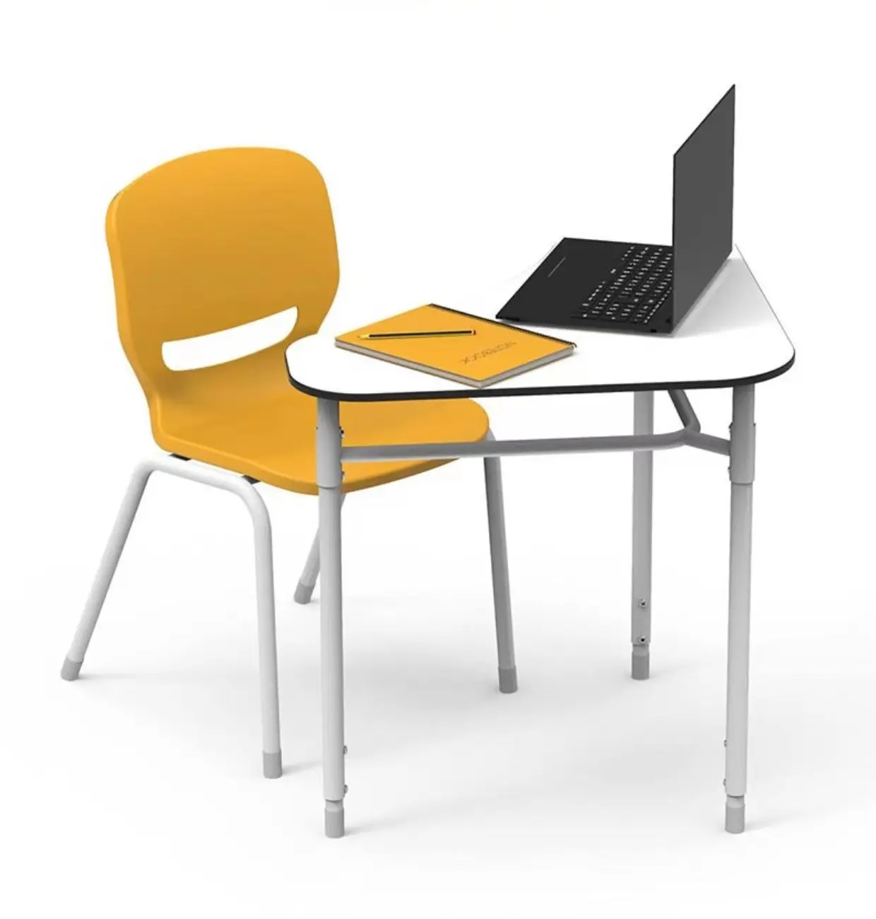 ריהוט כיתת בית ספר שולחן וכיסא לתלמיד לגיל הרך כיסא שולחן קריאה לחינוך שולחן מתכת יחיד