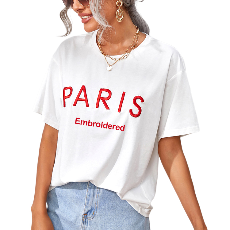 Camiseta blanca de la letra